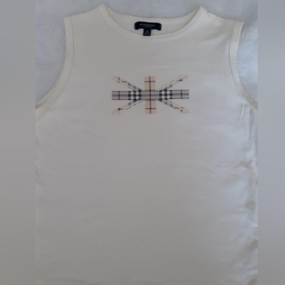 Burberry Womens Girls Tween Crop Stretch Sleeveless Tee Shirt Top Medium